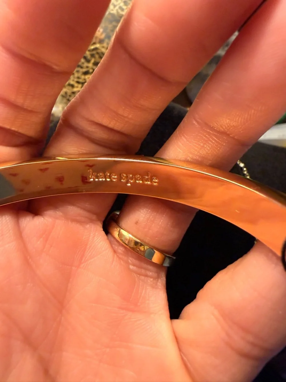 Kate Spade Gold and Mother-of-Pearl Heritage Bloom Hinged Bangle Bracelet - Picture 7 of 7